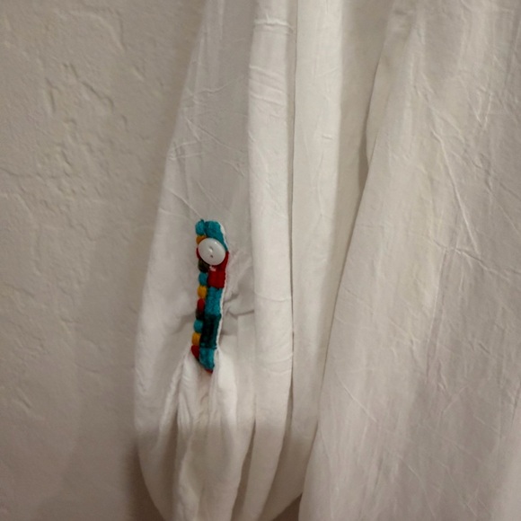 Authentic Johnny Was Embroidered Boho Blouse | Size XS | White Floral V-Neck - Picture 4 of 4